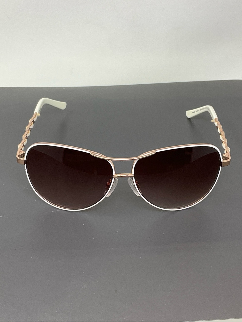 Bebe BB7149 white aviator Sunglasses